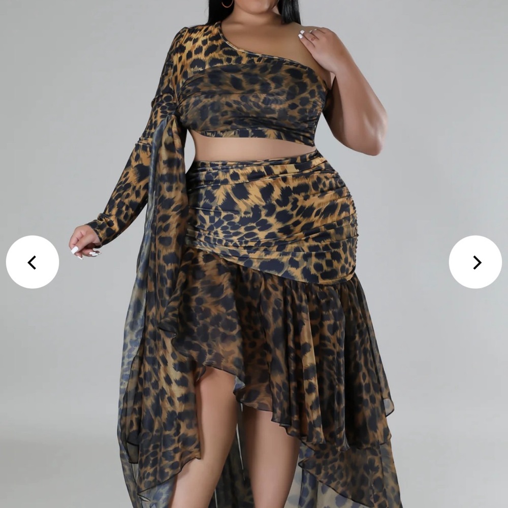 Leopard Print 2 Piece Set 1XL, 2XL, 3XL